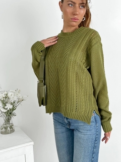 SWEATER ANCHO CALADO Y TRENZADO IVETTE