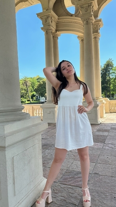 VESTIDO DE LINO CON RECORTES UMA - comprar online
