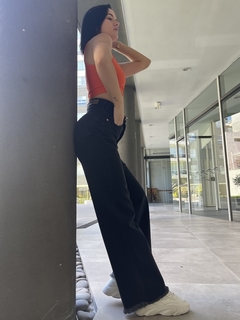 JEAN WIDE LEG DESFLECADO BLACK en internet