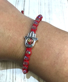 Pulsera hilo mano de fatima transparente