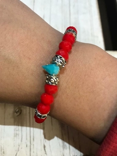 Pulsera cristal Magnolia roja