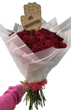 ramo 36 rosas y letrero