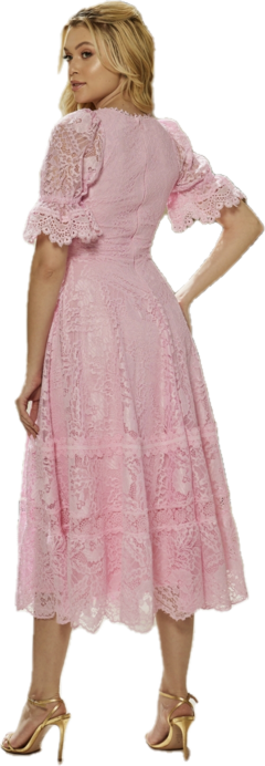 Imagem do 3935 VESTIDO MIDI RENDA ROSA