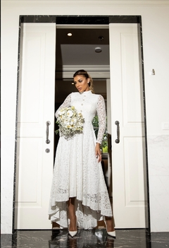 Imagem do 2345 Vestido Branco Mullet de Renda Especial Timeless Off-White