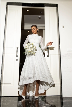 2345 Vestido Branco Mullet de Renda Especial Timeless Off-White