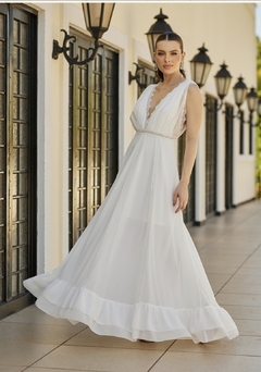 3679 VESTIDO LONGO MUSSELINE EM SEDA - BONECA DE PANO 