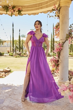 Imagem do 3800 VESTIDO LONGO EM CHIFFON DE SEDA