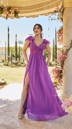 3800 VESTIDO LONGO EM CHIFFON DE SEDA - comprar online