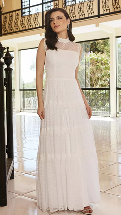 3735 VESTIDO LONGO EM TULE E GUIPIR - BONECA DE PANO 