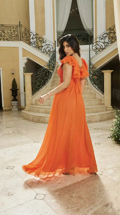 3800 VESTIDO LONGO EM CHIFFON DE SEDA - loja online
