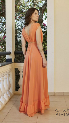 3679 VESTIDO LONGO MUSSELINE EM SEDA - BONECA DE PANO 