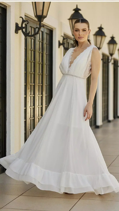 3679 VESTIDO LONGO MUSSELINE EM SEDA