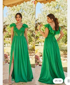 3800 VESTIDO LONGO EM CHIFFON DE SEDA