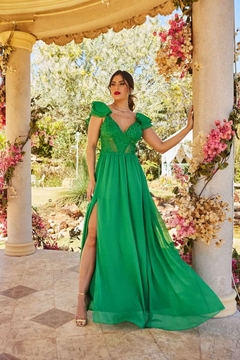 3800 VESTIDO LONGO EM CHIFFON DE SEDA - comprar online