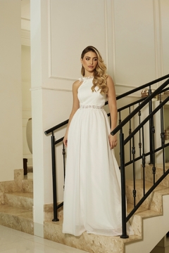 3802 VESTIDO LONGO CHIFFON DE SEDA - comprar online