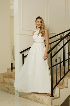 3802 VESTIDO LONGO CHIFFON DE SEDA