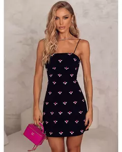 2300 VESTIDO PRETO BORDADO PEDRARIA