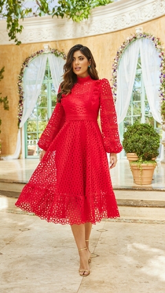 Imagem do 3842 Vestido Midi Manga Longa