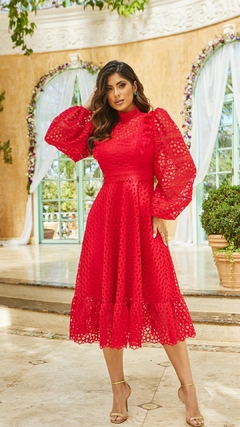 3842 Vestido Midi Manga Longa