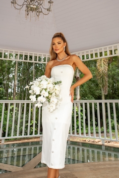 Vestido Branco Midi Tubinho Bodas - loja online