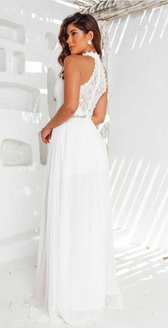 3692 VESTIDO LONGO MUSSELINE EM GUIPIR na internet