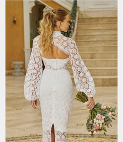 3711 VESTIDO BRANCO EM GUIPIR - loja online