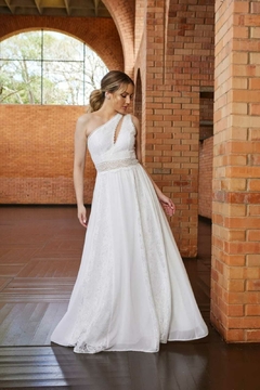 3775 Vestido Nula Manga Off White - comprar online