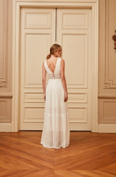 3702 VESTIDO LONGO MUSSELINE OFF WHITE - BONECA DE PANO 