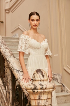 3704 VESTIDO LAVINIA LONGO RENDA P / M / G9847-3360 no - BONECA DE PANO 