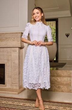 4024 Vestido em Guipir com Tricoline - comprar online