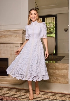 Imagem do 4024 Vestido em Guipir com Tricoline