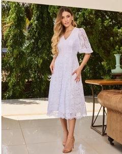 4029 Vestido Midi em Renda com Guipir