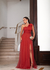 VESTIDO LONGO TULE FESTA TERRA COTA - comprar online