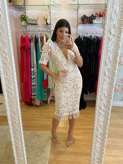 3539 Vestido Kiara Midi Fundo Nude M - loja online