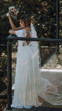 3492 P Vestido Longo em Crepe na internet