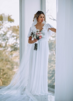 3492 M Vestido Longo em Crepe - BONECA DE PANO 