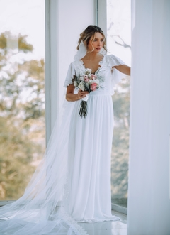 3492 P Vestido Longo em Crepe - BONECA DE PANO 