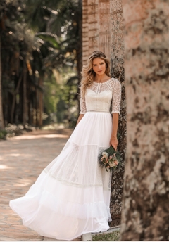 3488 Vestido G Longo Crepe de Seda - comprar online