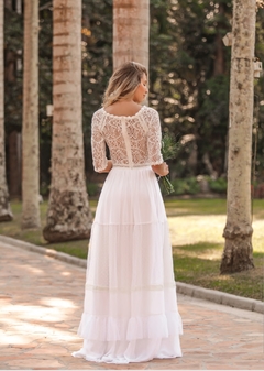 3488 Vestido G Longo Crepe de Seda - BONECA DE PANO 