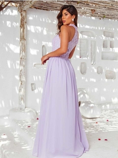 3692 VESTIDO LONGO MUSSELINE EM GUIPIR - BONECA DE PANO 