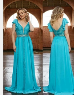 3684 Vestido Azul Tifany Longo - comprar online