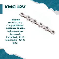 CORRENTE KMC 12V X12 PTA, 126L serve Shimano Sram c/ NF