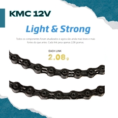 CORRENTE KMC 12V X12 PTA, 126L serve Shimano Sram c/ NF na internet