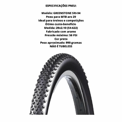 Pneu Para Bicicleta Bike Greenstone 29x2.10 Modelo Cravo SRI-94 Mtb na internet