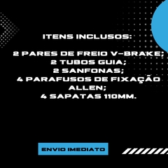 FREIO V-BRAKE LOGAN 919AE, Alumínio Preto c/ Sapata Orbital 110mm, Aro 20-29, Dianteiro/Traseiro - loja online