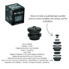 Caixa de Direção mtb OVERAHEADSET 1-1/8 X34X30 EVOLO na internet
