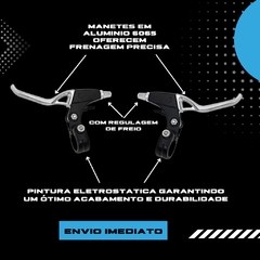 Par manete MACANETA DE FREIO V.BRAKE ALUM 3 DEDOS PRETA/POLIDA HEILAND na internet