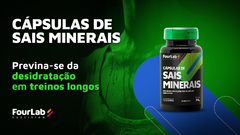 Capsulas Sais Minerais FourLab 60 capsulas Reposição hidro-eletrolítica c/ magnesio, potassiio e sodio