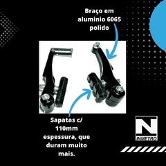 FREIO V-BRAKE LOGAN 919AE, Alumínio Preto c/ Sapata Orbital 110mm, Aro 20-29, Dianteiro/Traseiro - comprar online