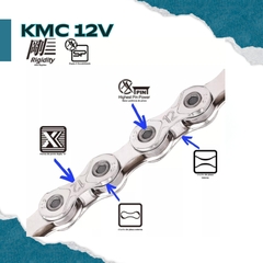 CORRENTE KMC 12V X12 PTA, 126L serve Shimano Sram c/ NF na internet